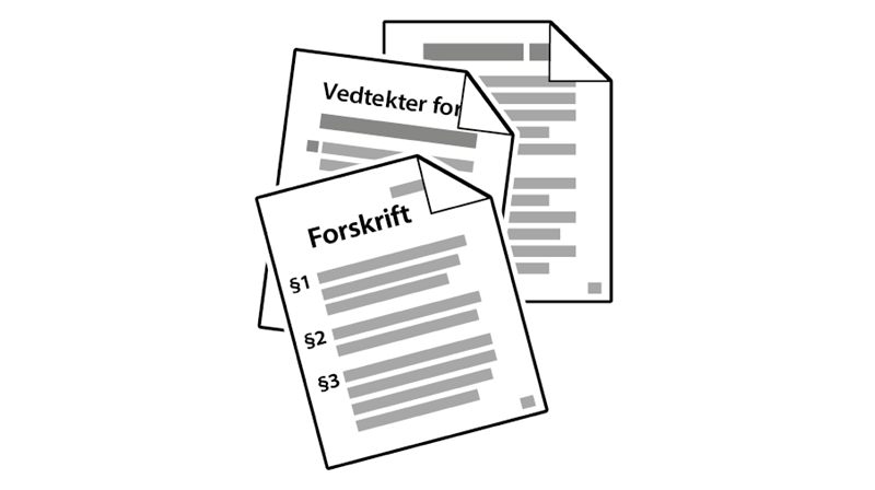 Utforming av  vedtekter og forskrifter.